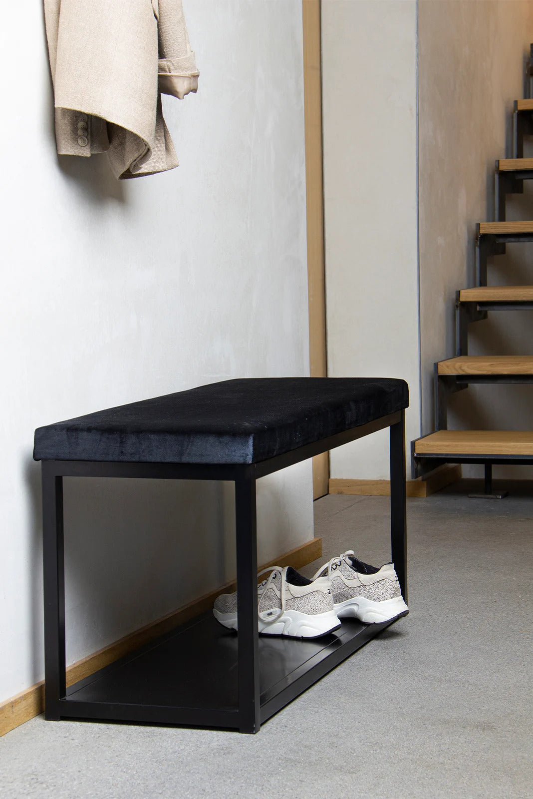 Filip Decorative Metal Pouf Bench Shoe Rack